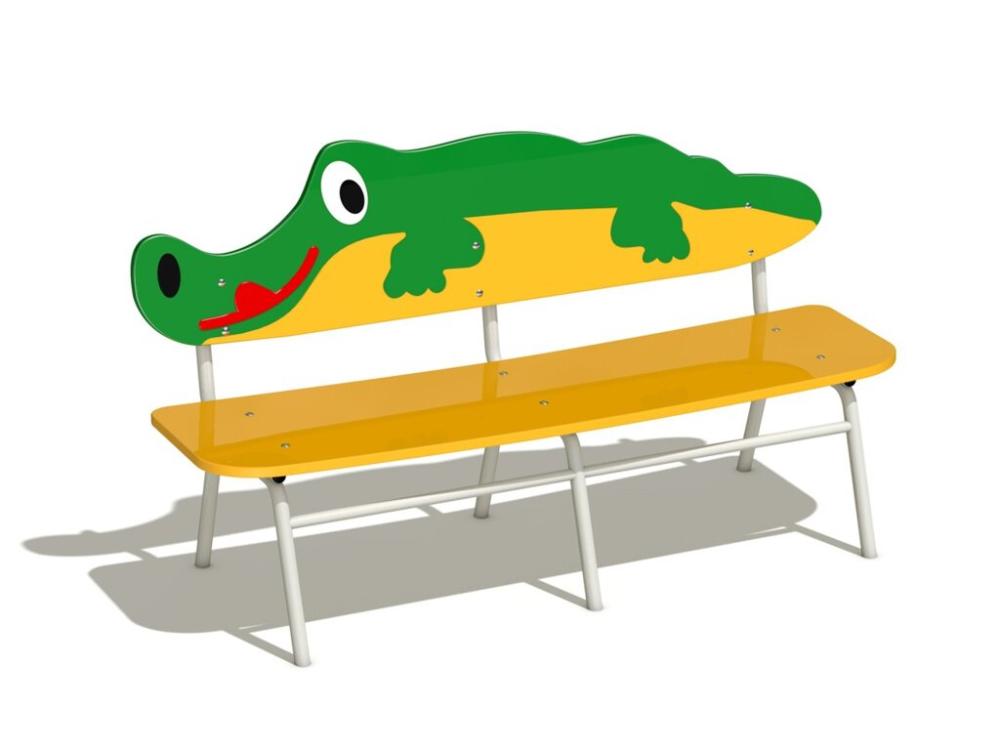Скамейка детская на металлических ножках "Крокодил"